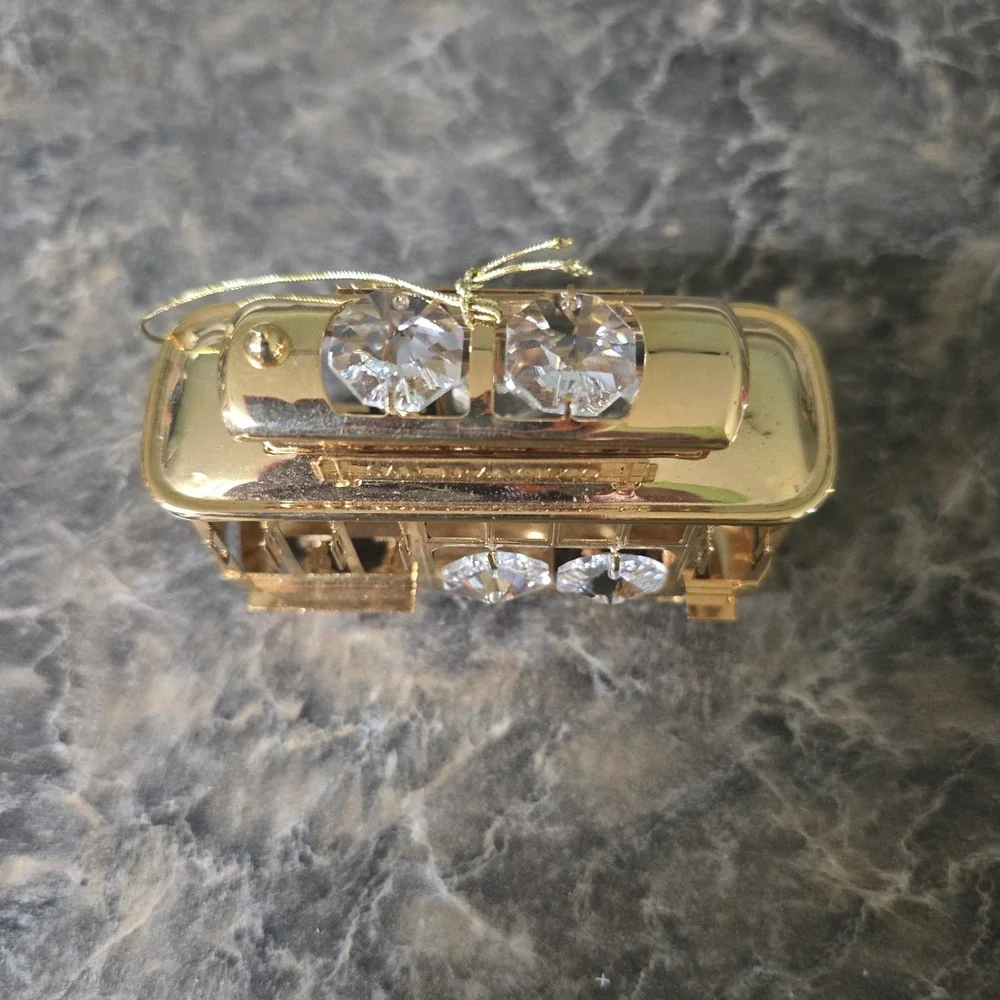 24K GOLD PLATED CALIFORNIA SAN FRANCISCO CITY ICON MINI SOUVENIR DECOR CABLE CAR